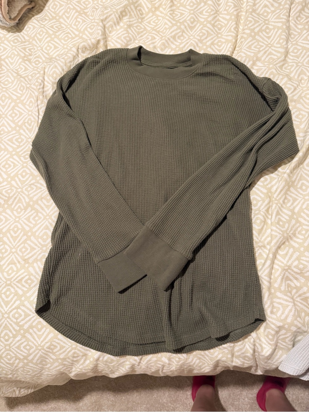 Dark green Abercrombie waffle knit shirt